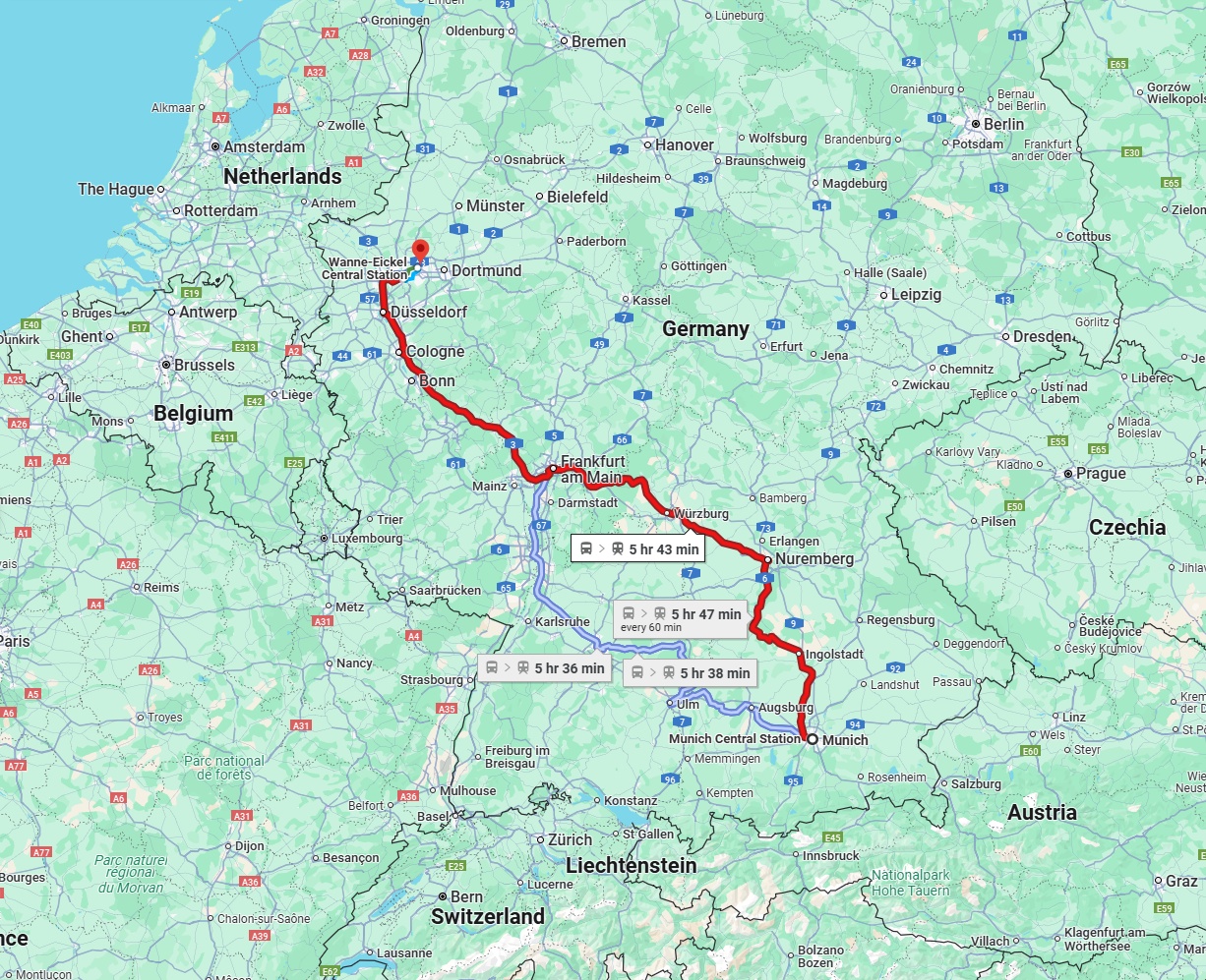 Anreise von München Zu Herne Über 