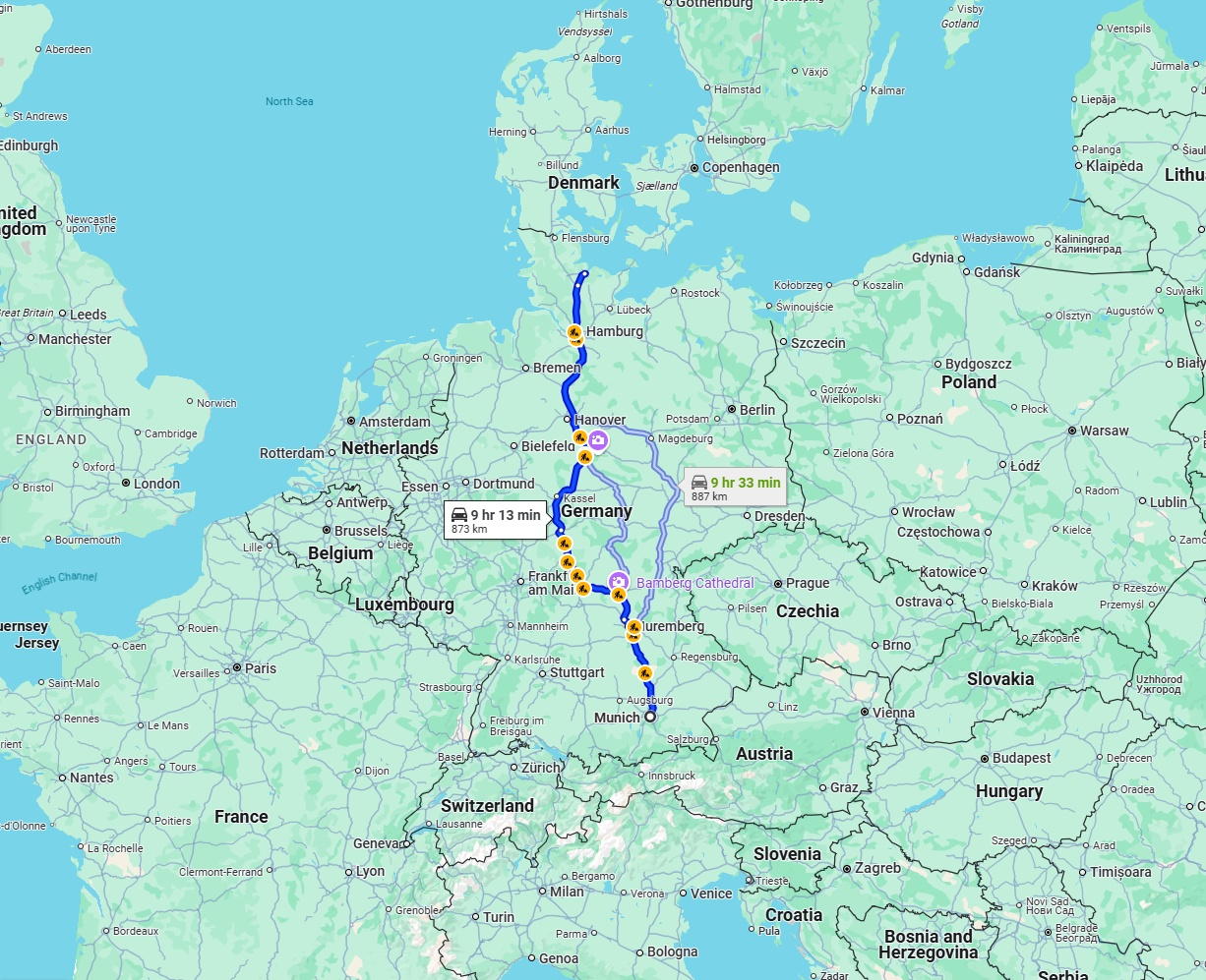 Anreise von München Zu Kiel Über via A7