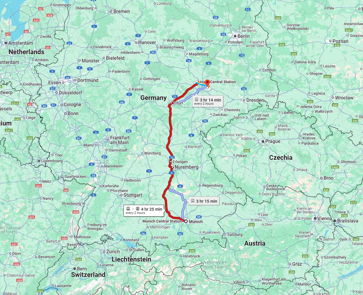 Anreise von München Zu Leipzig Über 