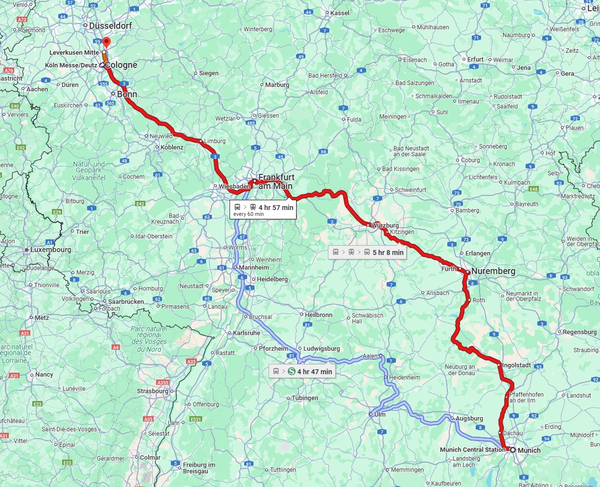 Anreise von München Zu Leverkusen Über 