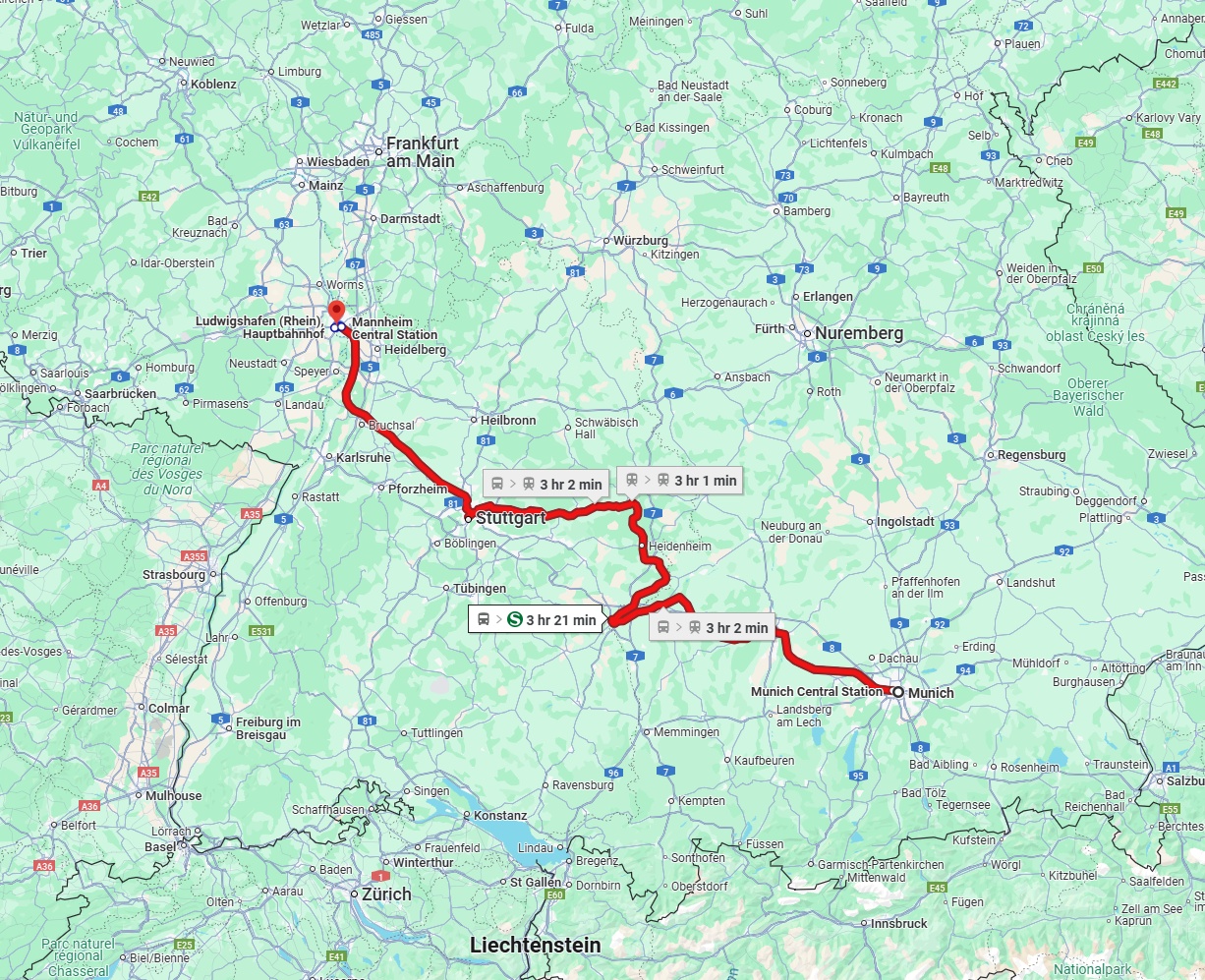 Anreise von München Zu Ludwigshafen am Rhein Über 