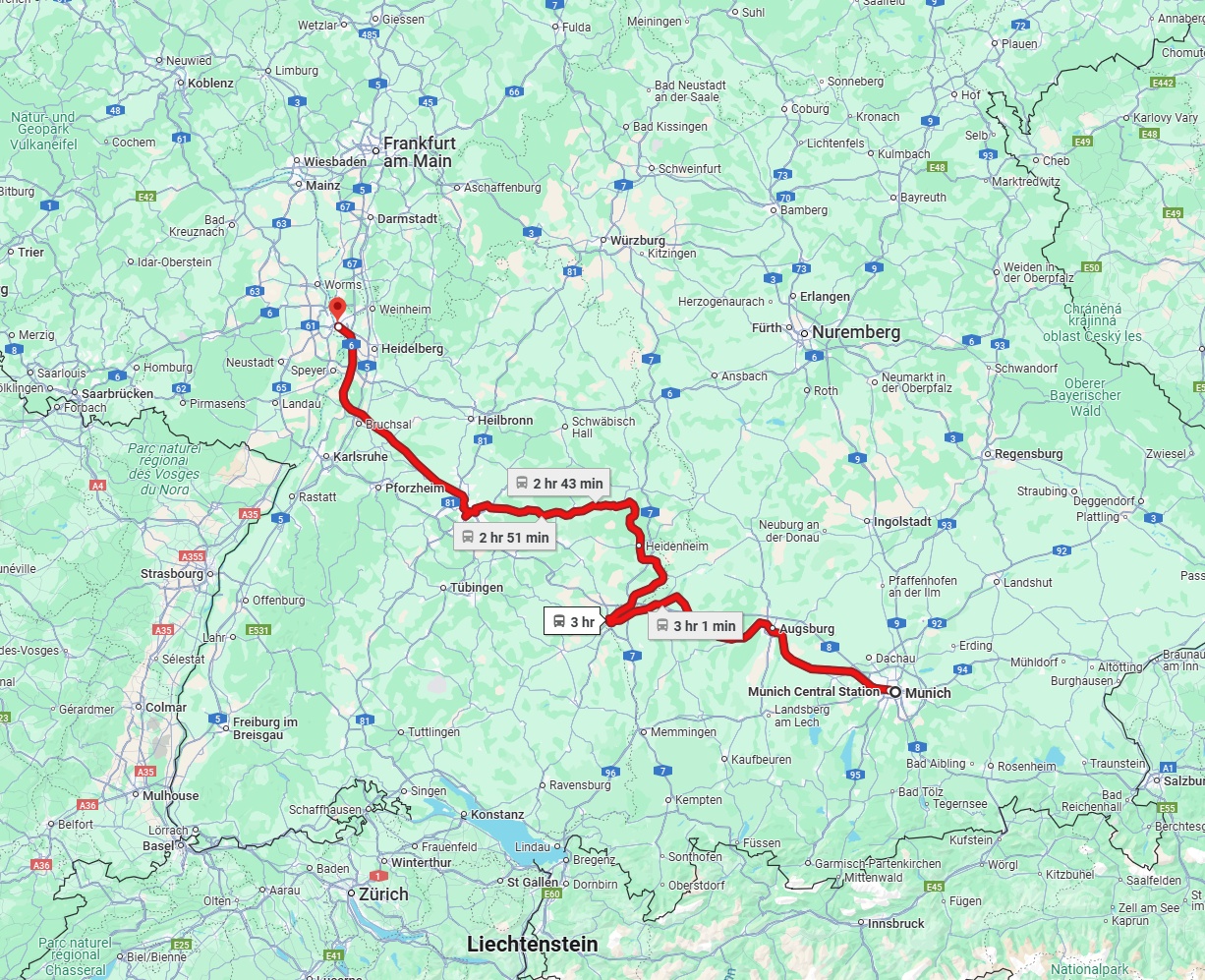 Anreise von München Zu Mannheim Über 