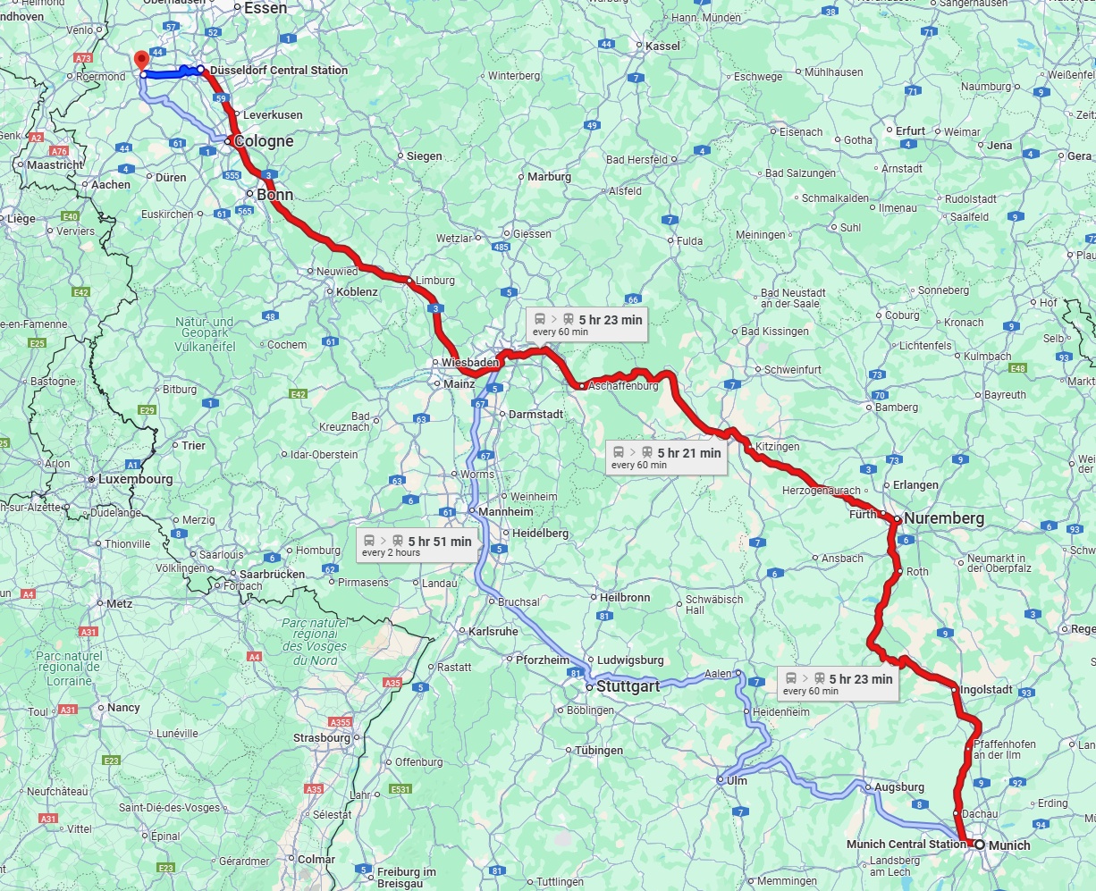 Anreise von München Zu Mönchengladbach Über 