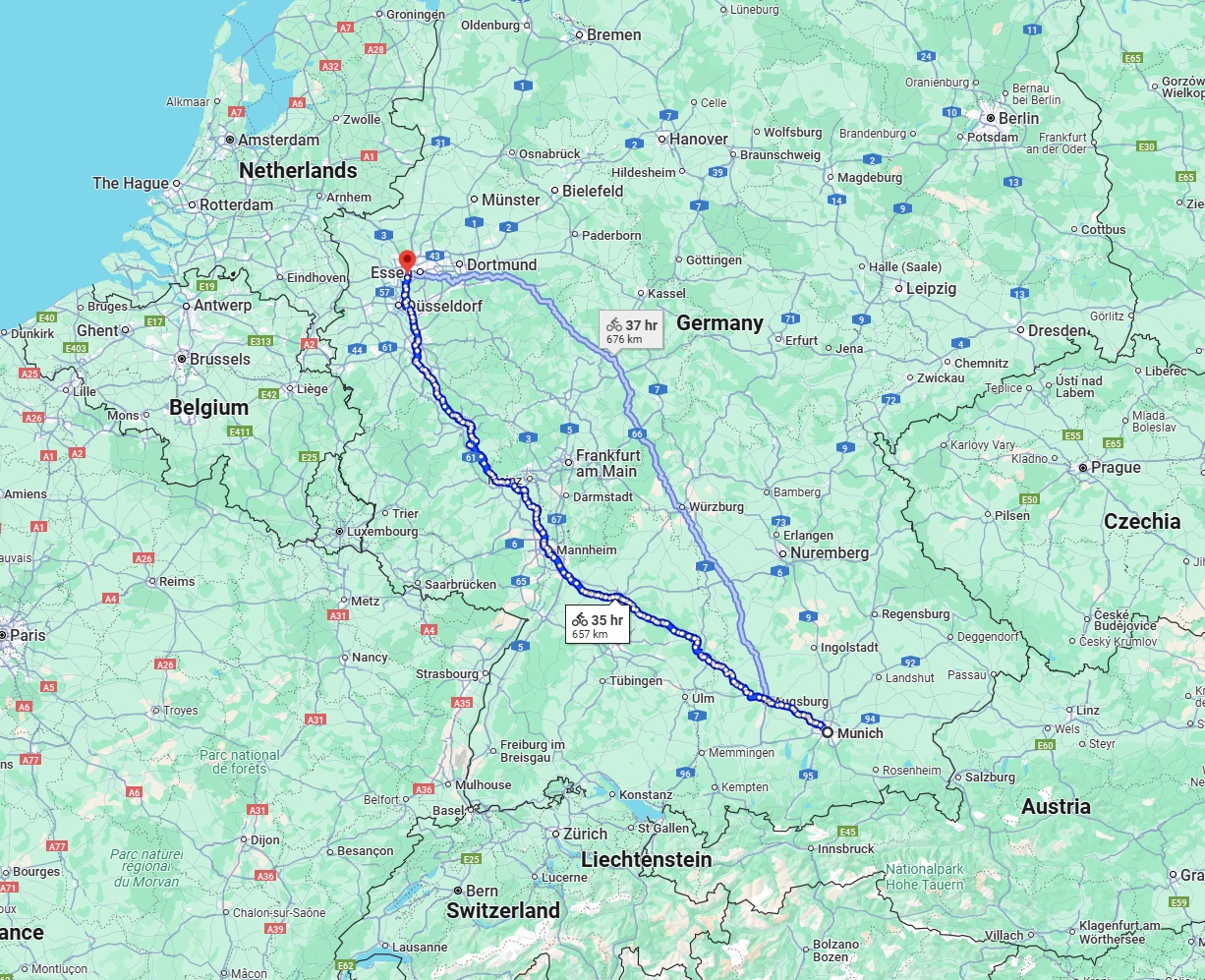 Anreise von München Zu Mülheim an der Ruhr Über 