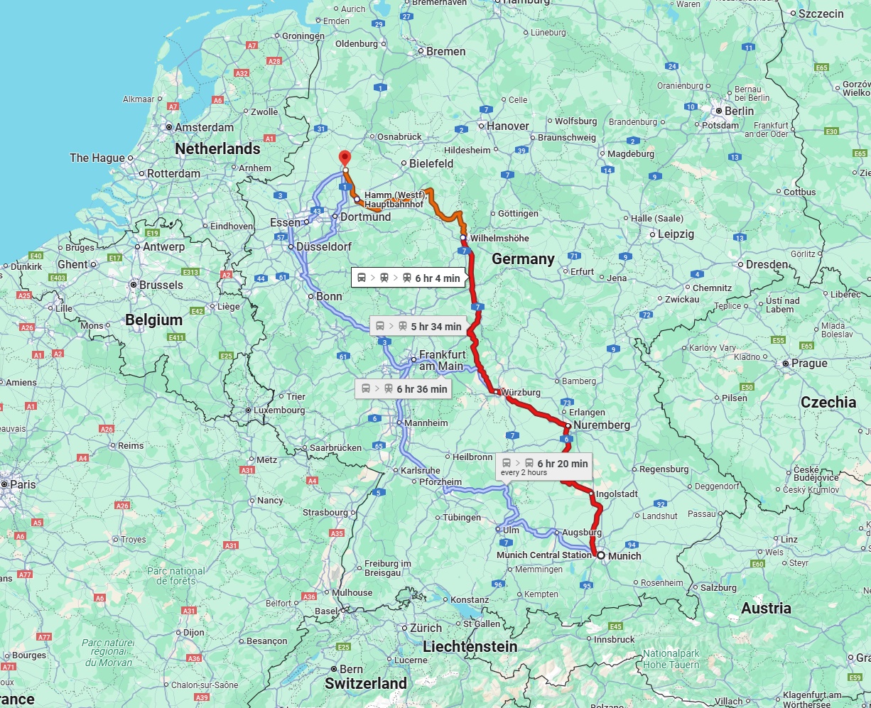 Anreise von München Zu Münster Über 