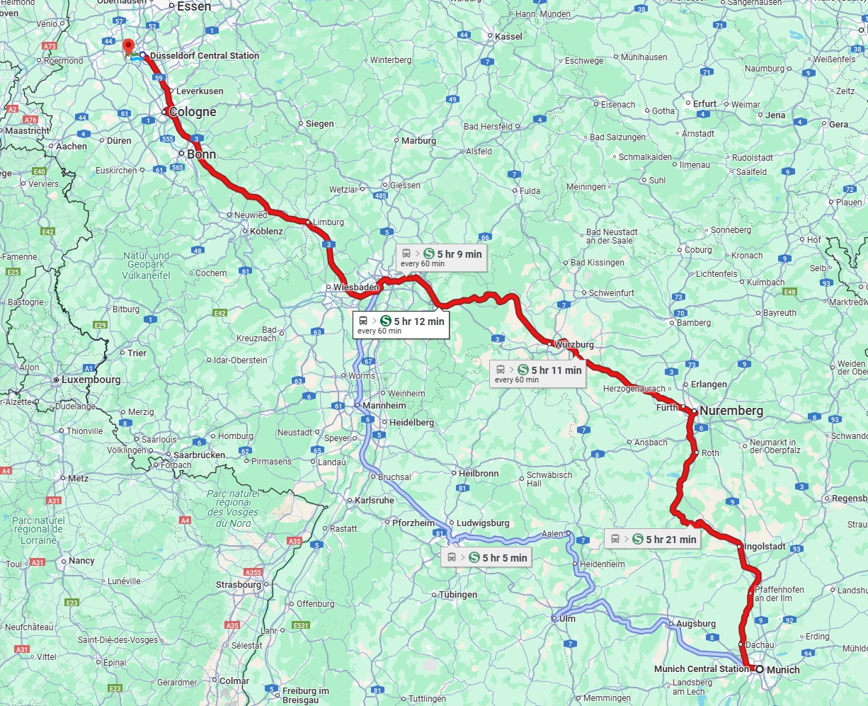 Anreise von München Zu Neuss Über 