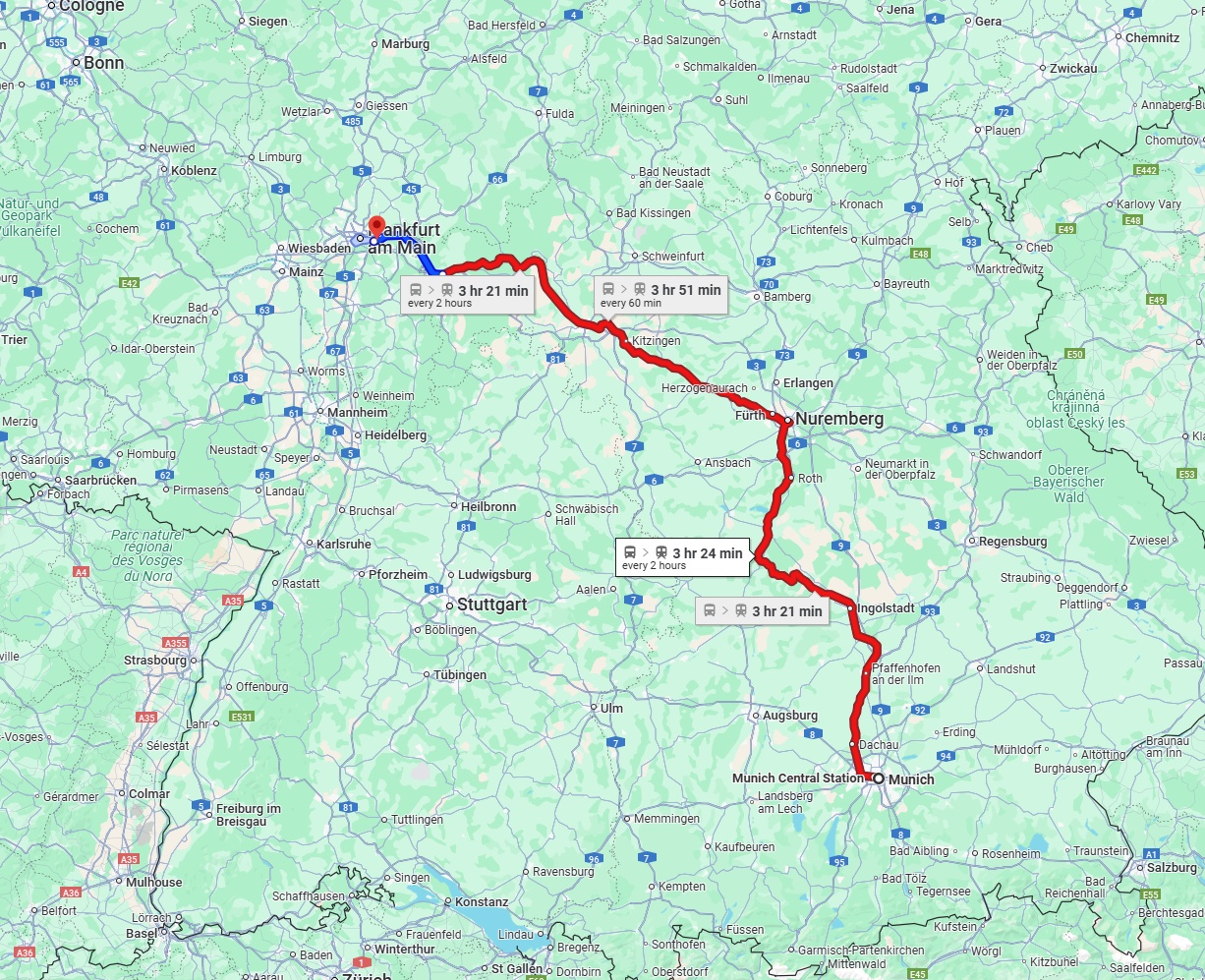 Anreise von München Zu Offenbach am Main Über 
