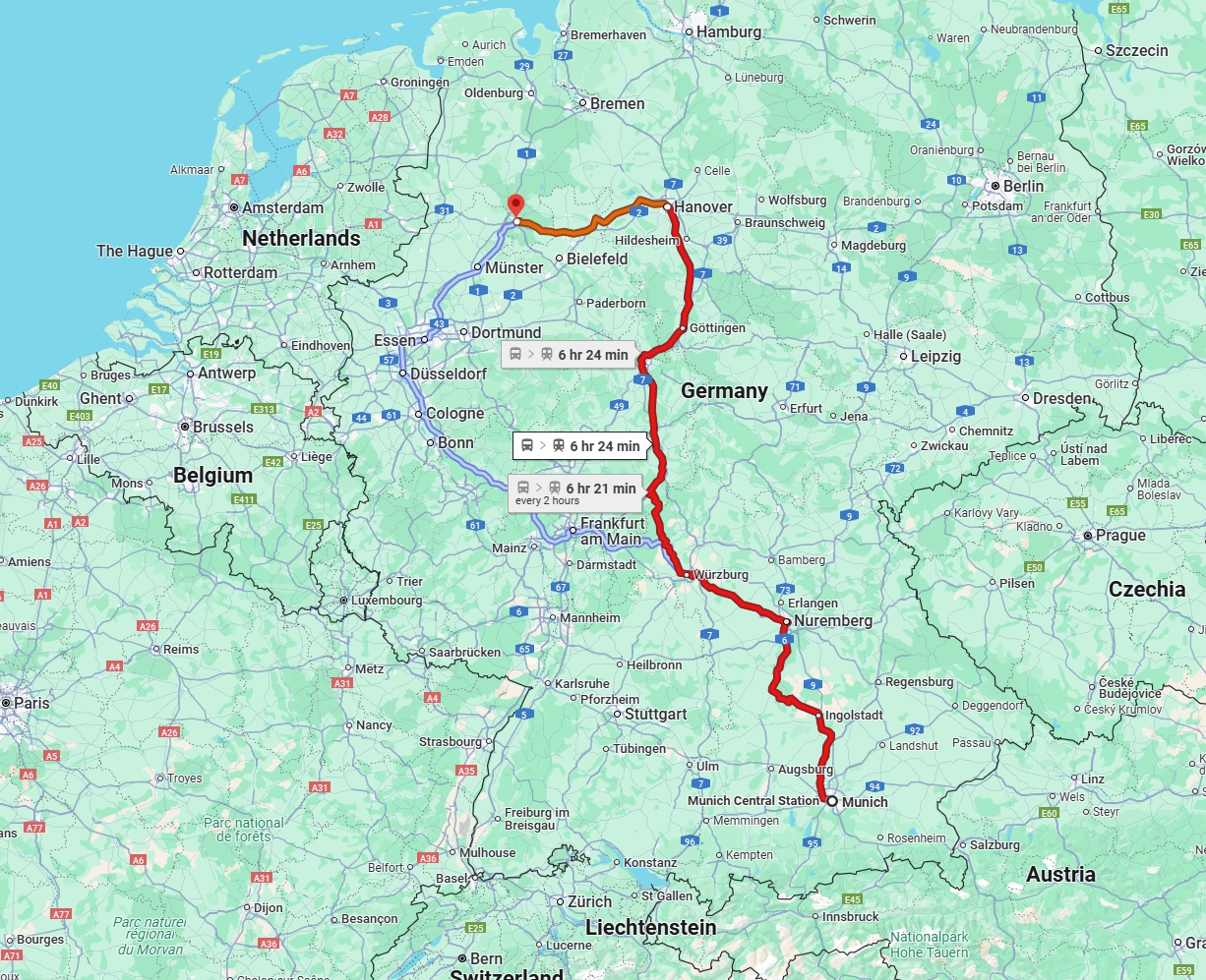 Anreise von München Zu Osnabrück Über 