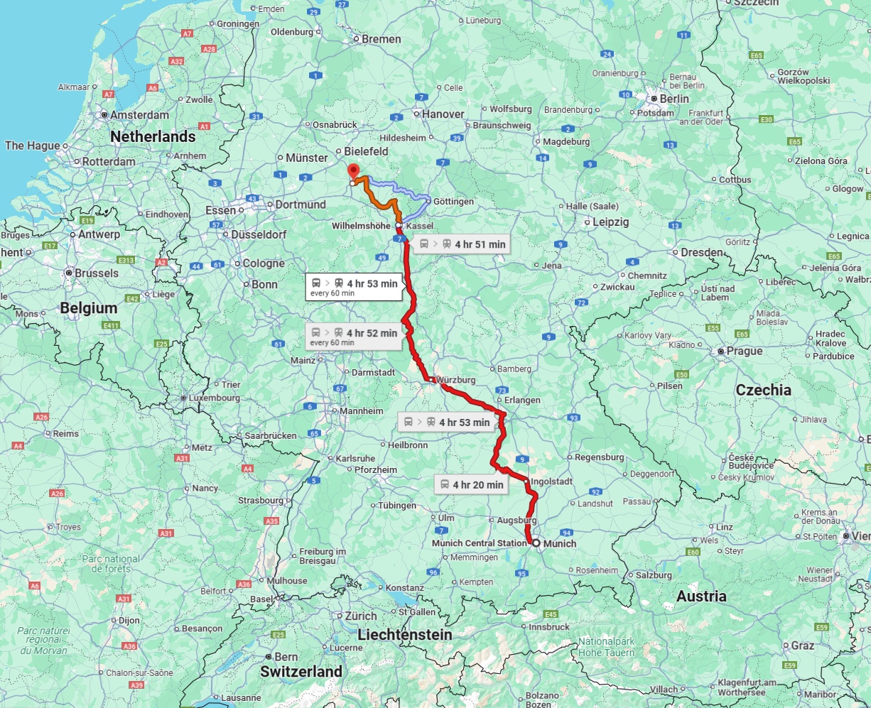 Anreise von München Zu Paderborn Über 