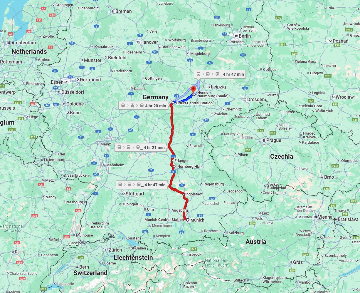 Anreise von München Zu Saale Über 