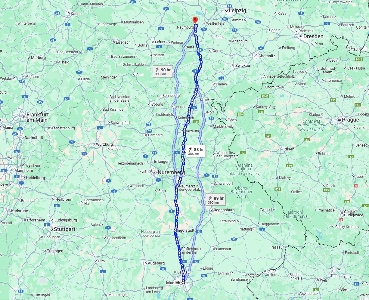 Anreise von München Zu Saale Über 