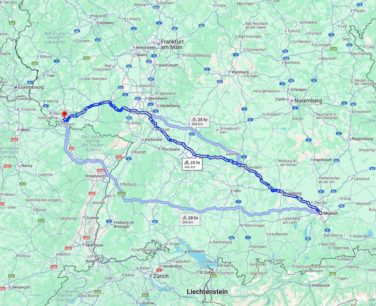 Anreise von München Zu Saarbrücken Über 