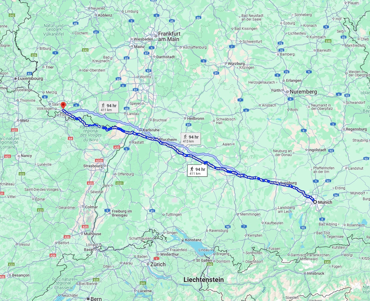 Anreise von München Zu Saarbrücken Über 
