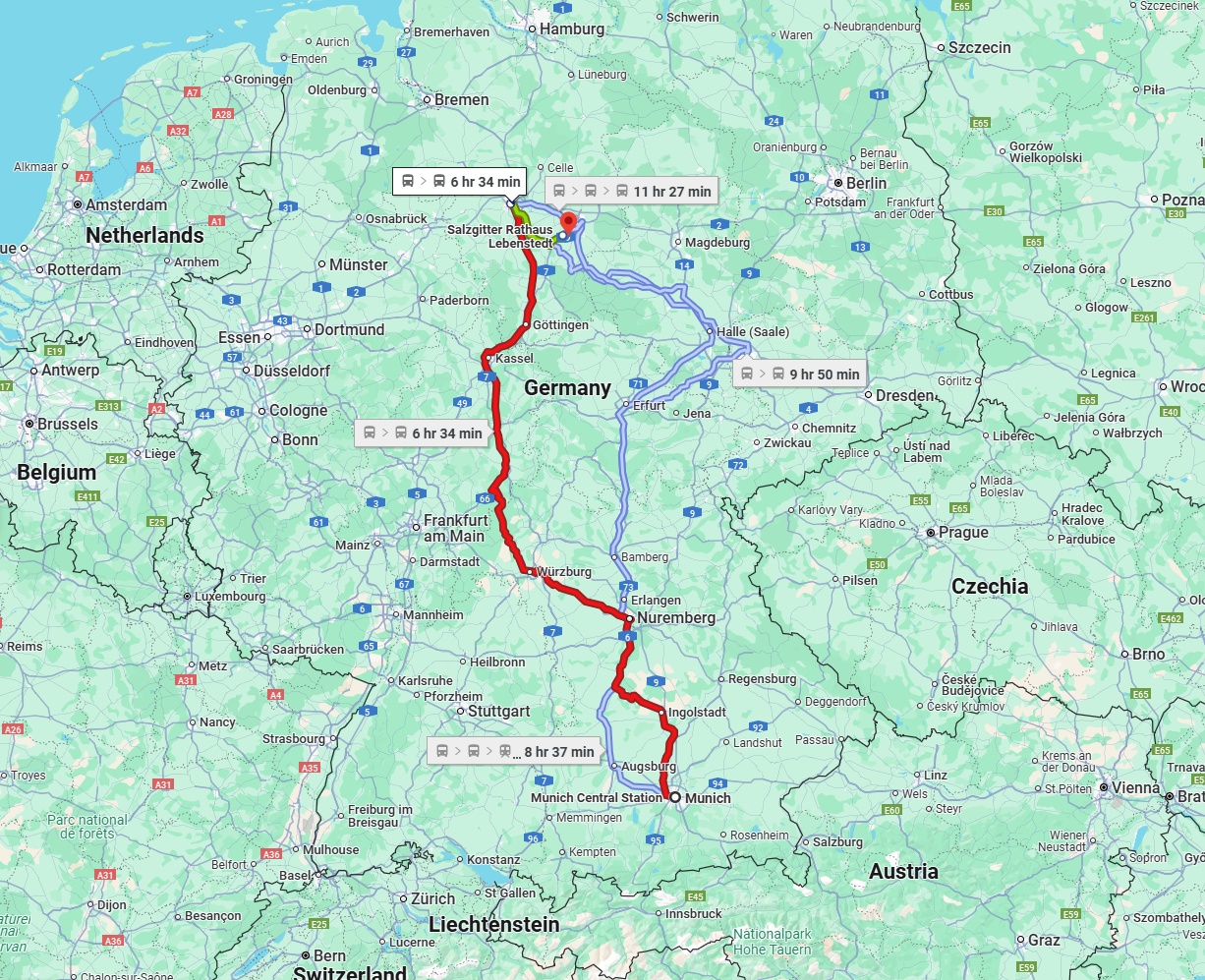 Anreise von München Zu Salzgitter Über 