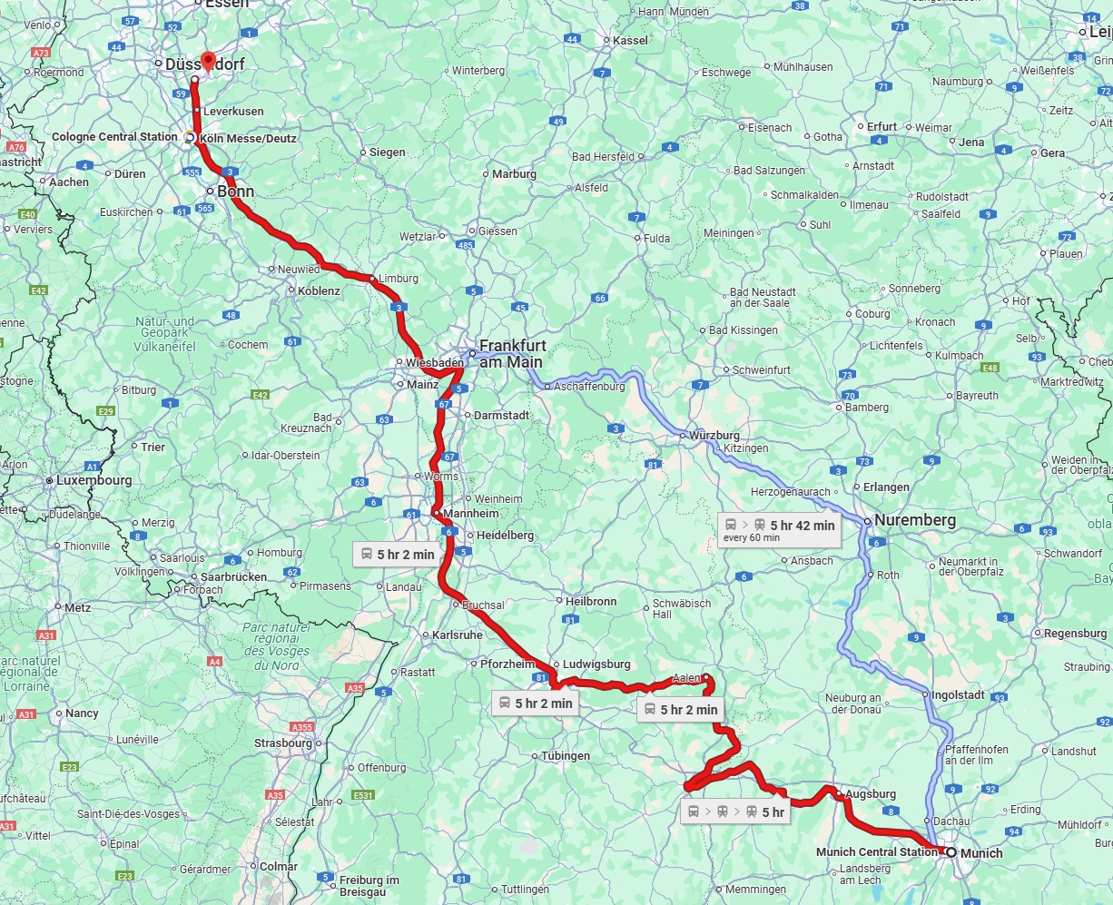 Anreise von München Zu Solingen Über 