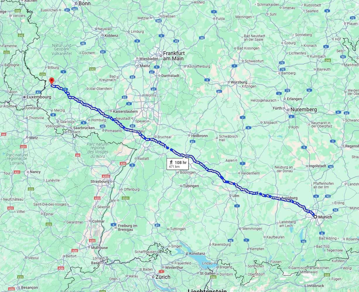 Anreise von München Zu Trier Über 