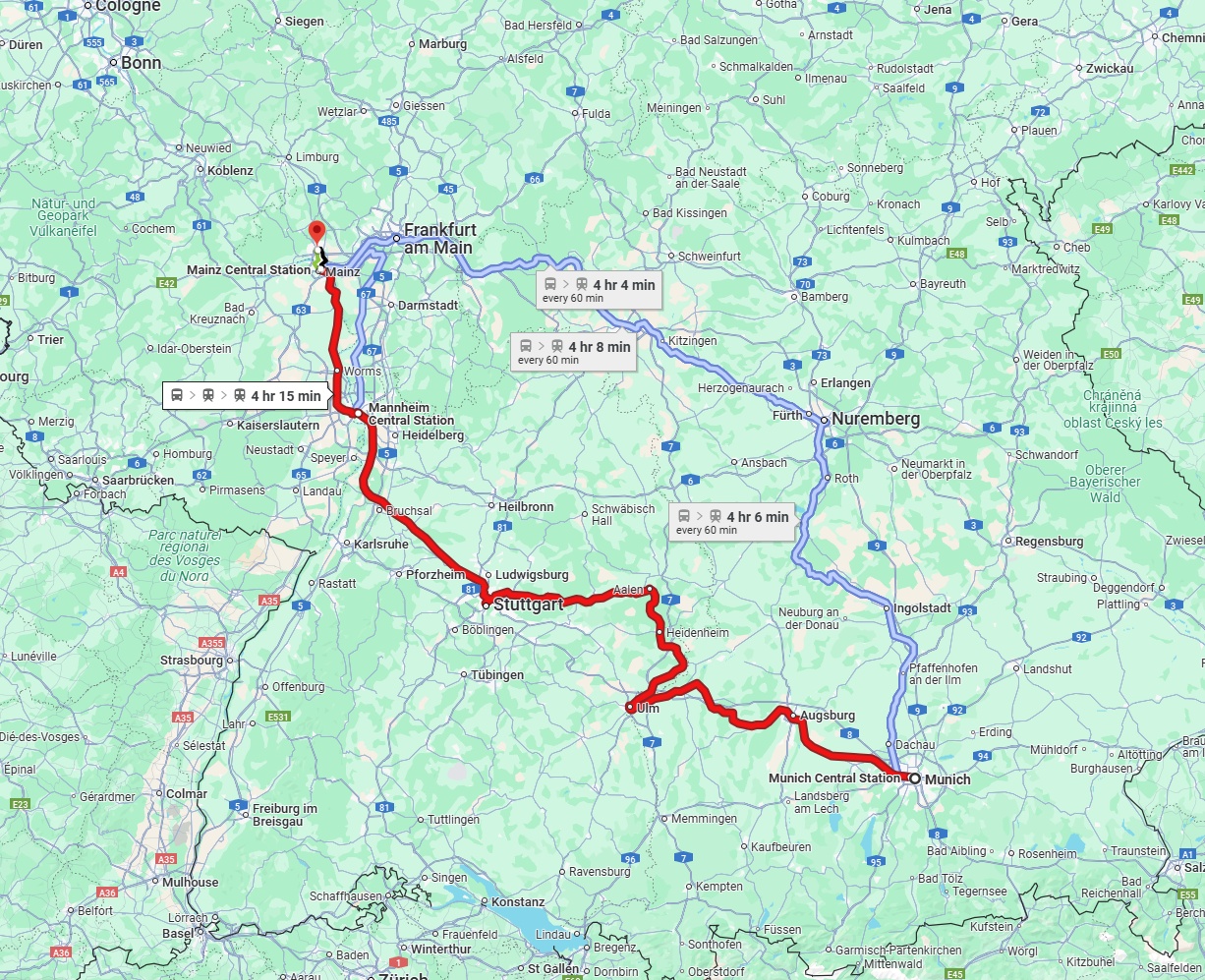 Anreise von München Zu Wiesbaden Über 