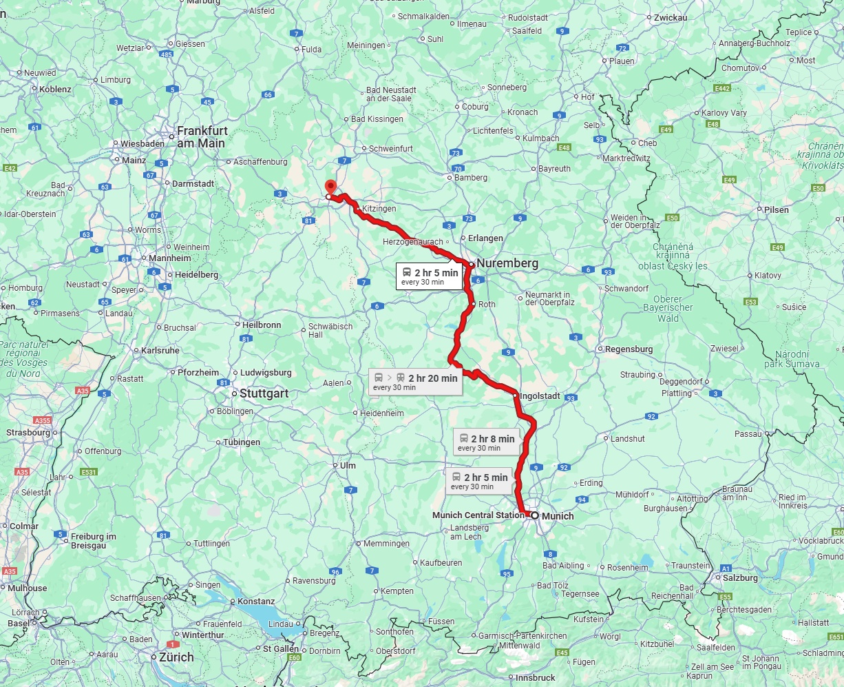 Anreise von München Zu Würzburg Über 