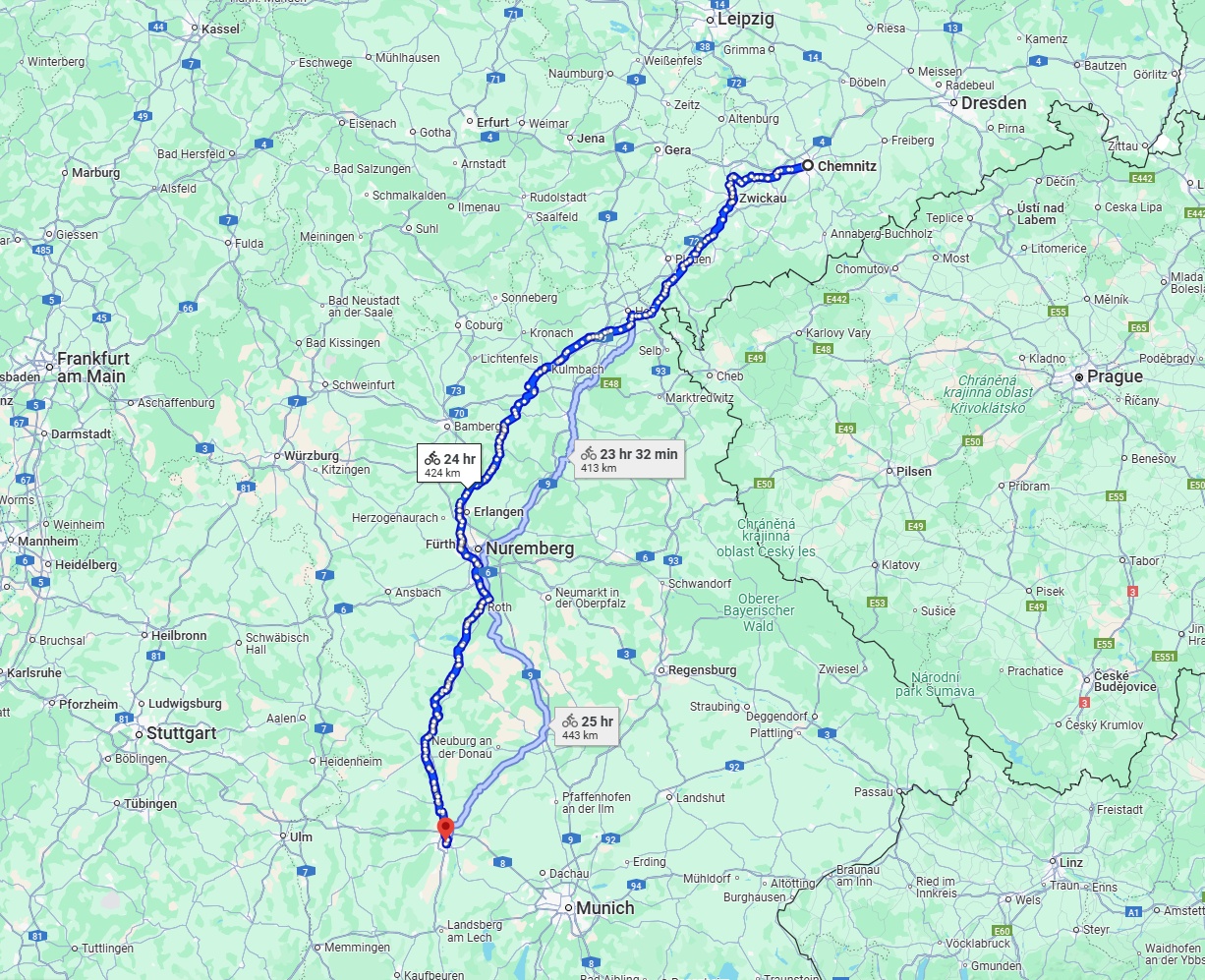 Anreise von Chemnitz Zu Augsburg Über 