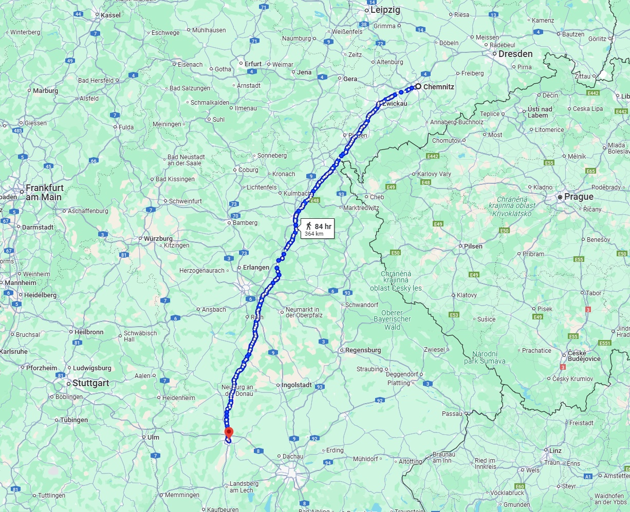 Anreise von Chemnitz Zu Augsburg Über 