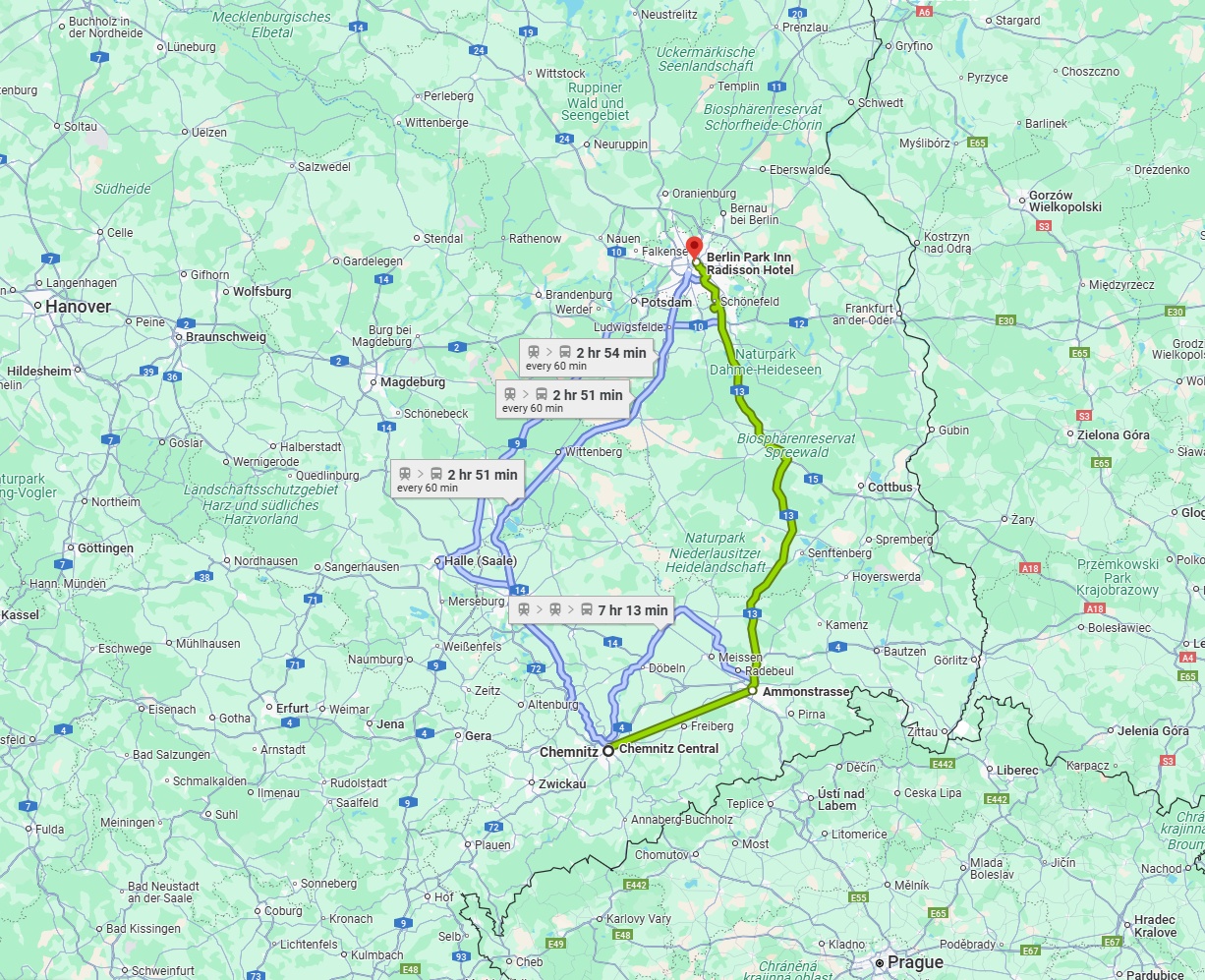 Anreise von Chemnitz Zu Berlin Über 