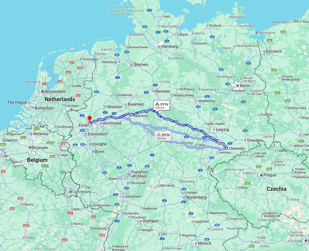 Anreise von Chemnitz Zu Bottrop Über 