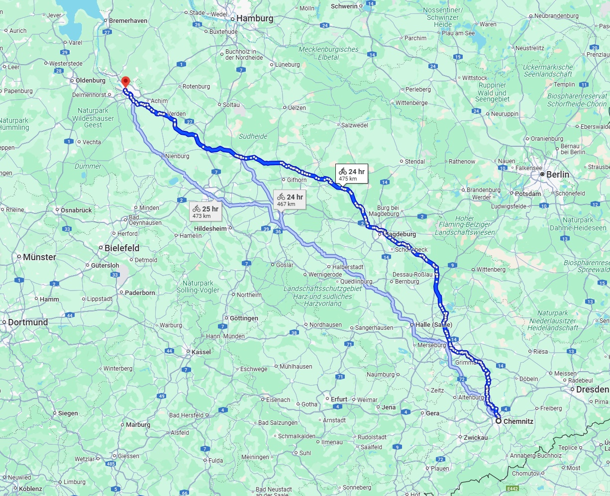 Anreise von Chemnitz Zu Bremen Über 