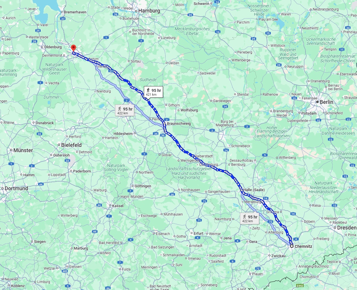 Anreise von Chemnitz Zu Bremen Über 