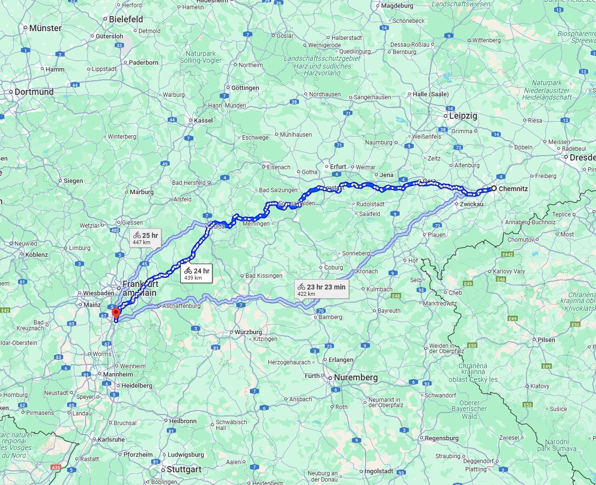 Anreise von Chemnitz Zu Darmstadt Über 