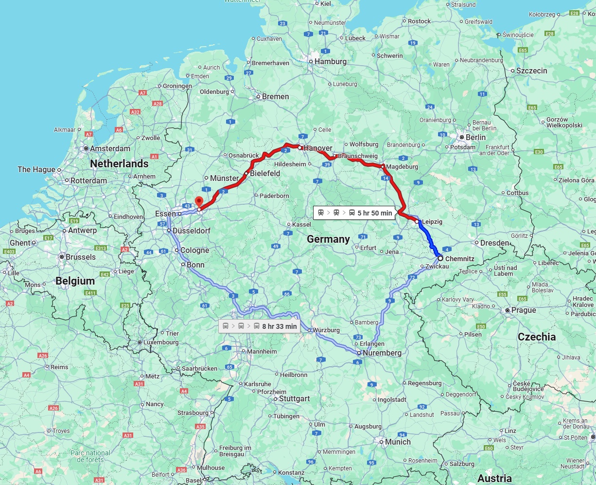Anreise von Chemnitz Zu Dortmund Über 