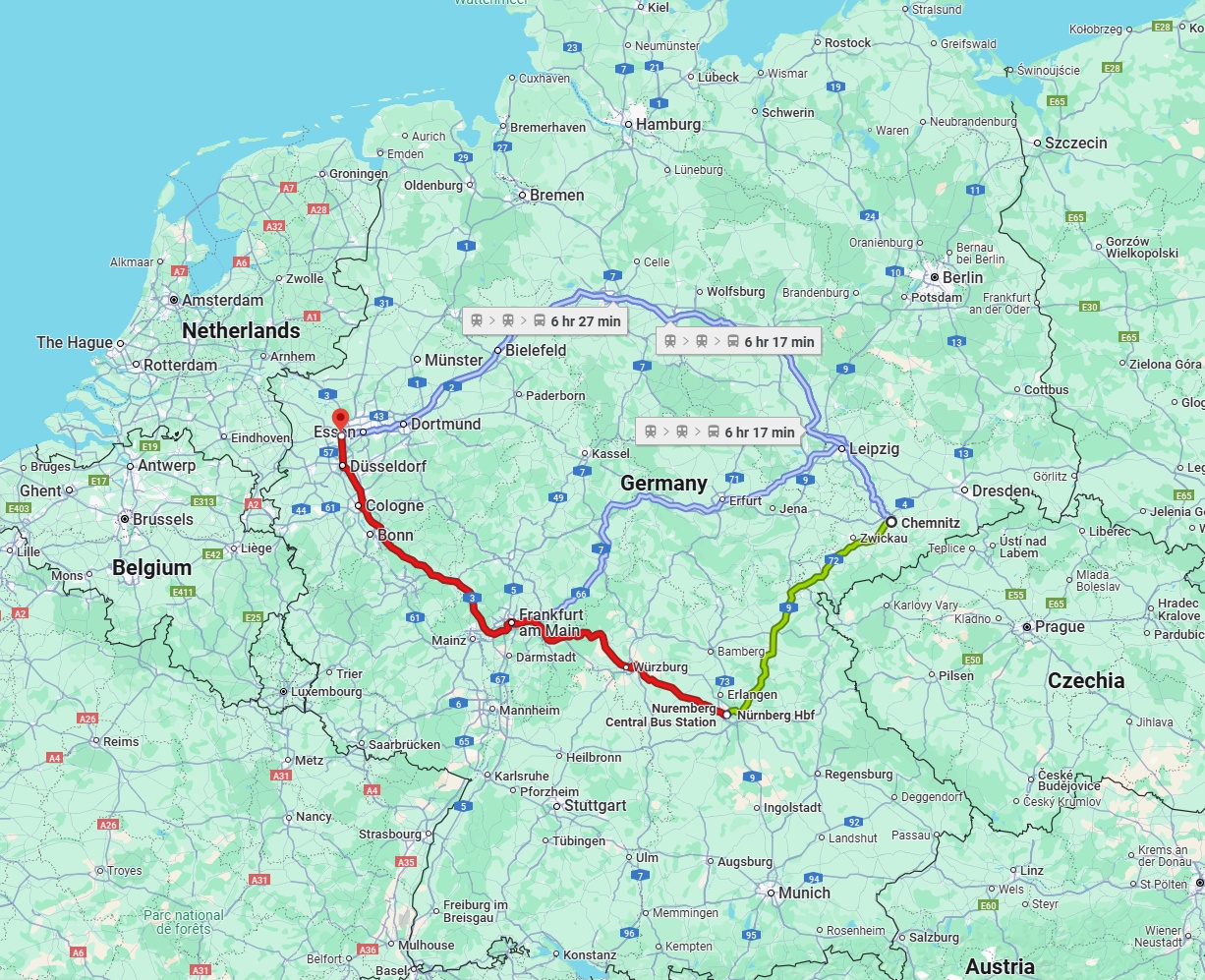 Anreise von Chemnitz Zu Duisburg Über 