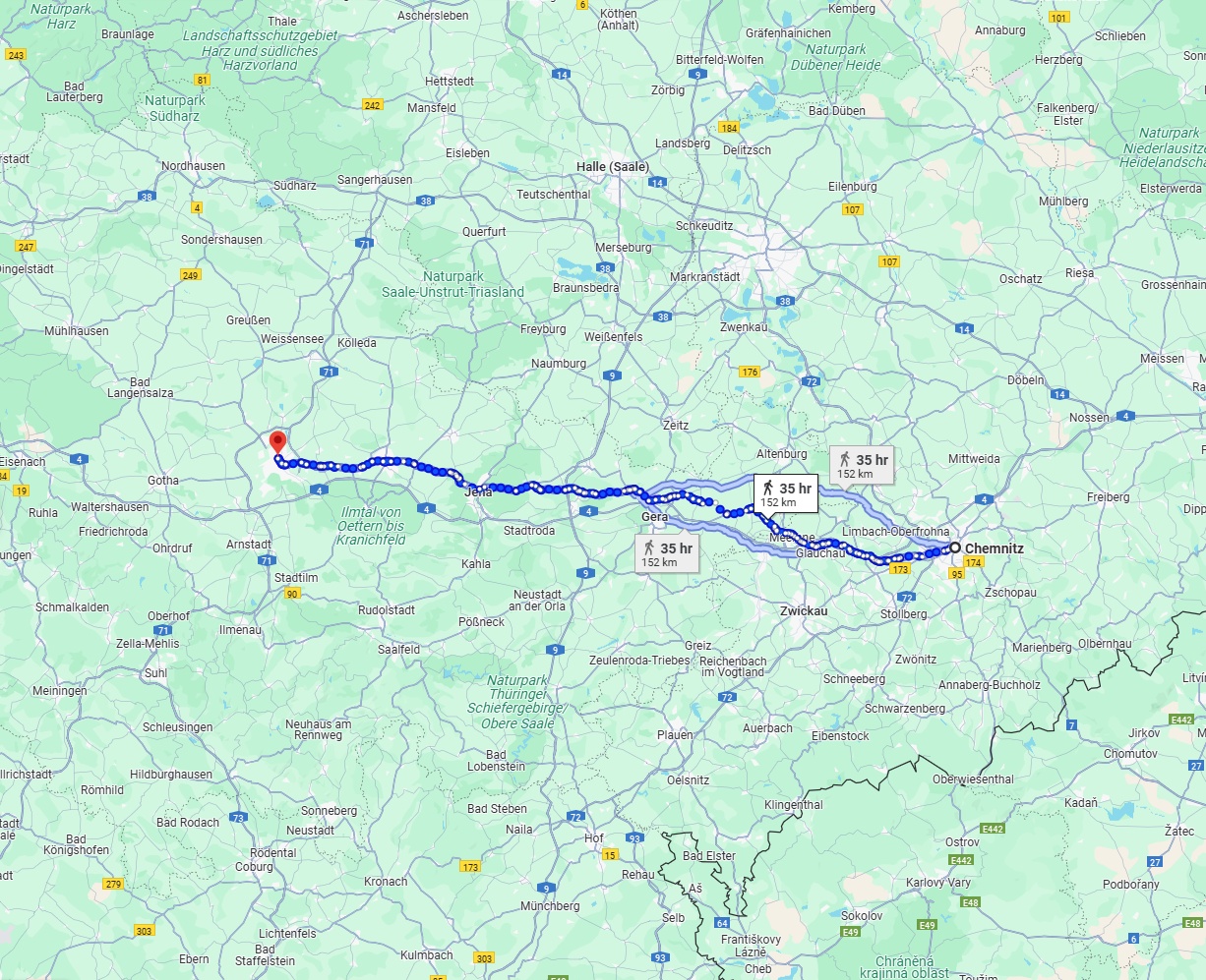 Anreise von Chemnitz Zu Erfurt Über 