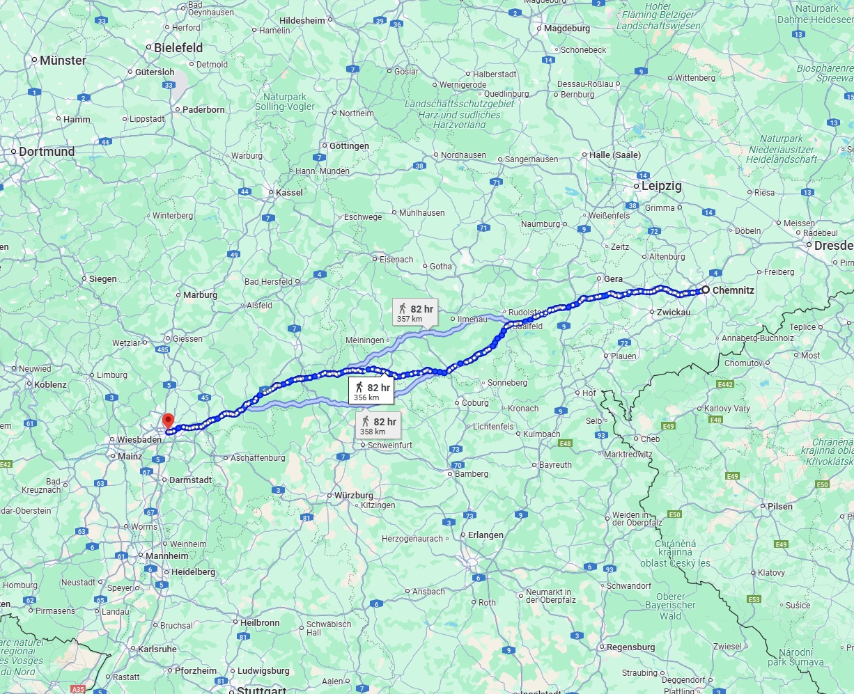 Anreise von Chemnitz Zu Frankfurt am Main Über 