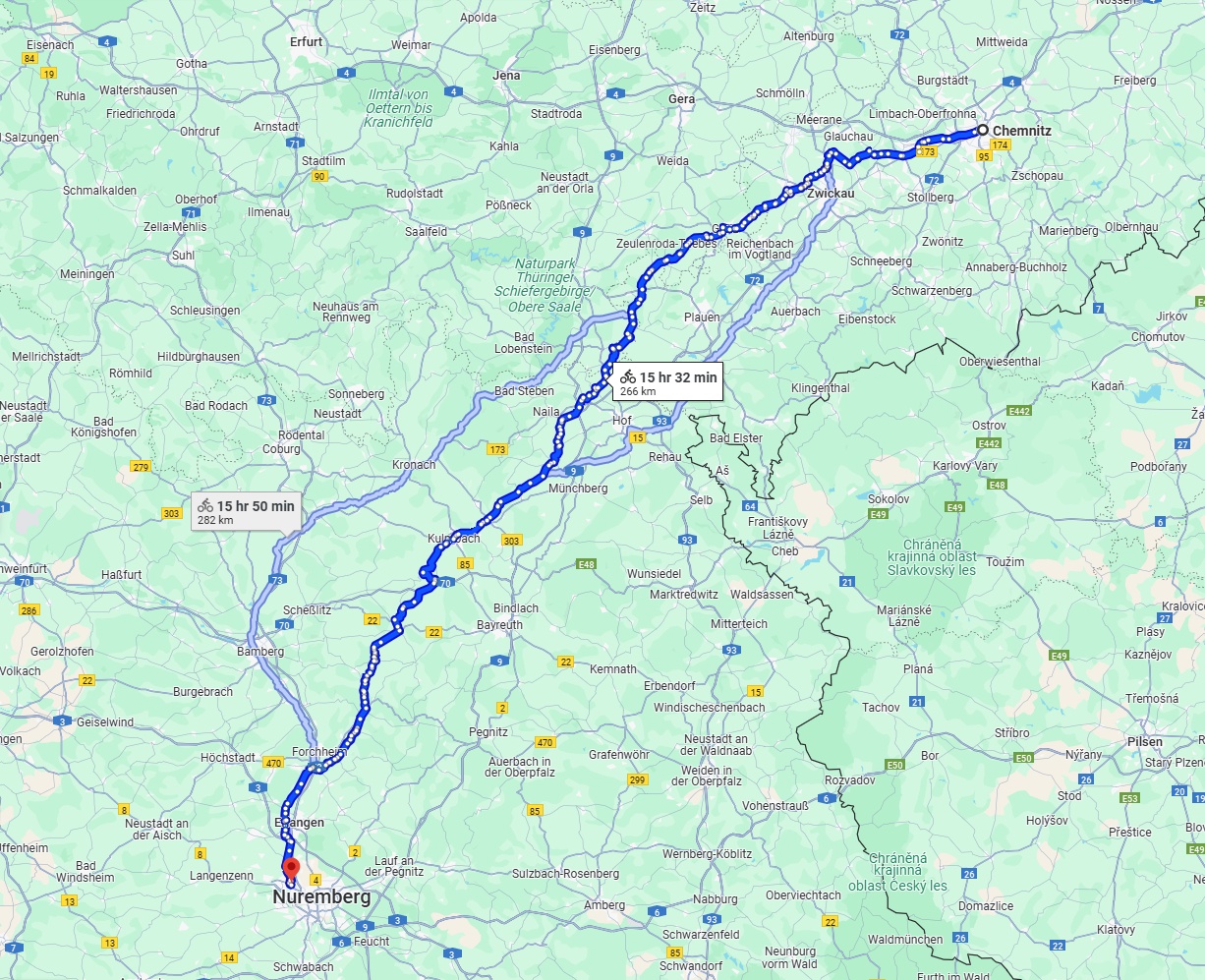 Anreise von Chemnitz Zu Fürth Über 