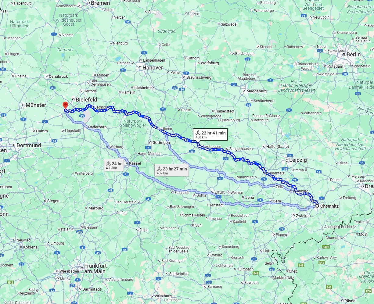 Anreise von Chemnitz Zu Gütersloh Über 