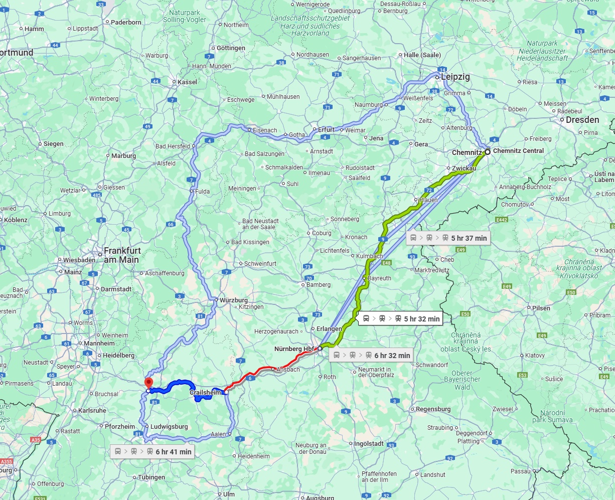 Anreise von Chemnitz Zu Heilbronn Über 