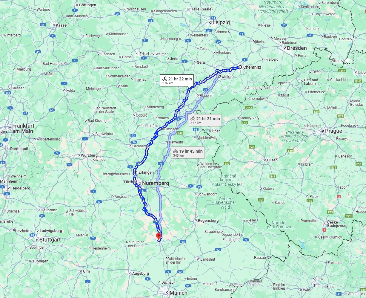 Anreise von Chemnitz Zu Ingolstadt Über 