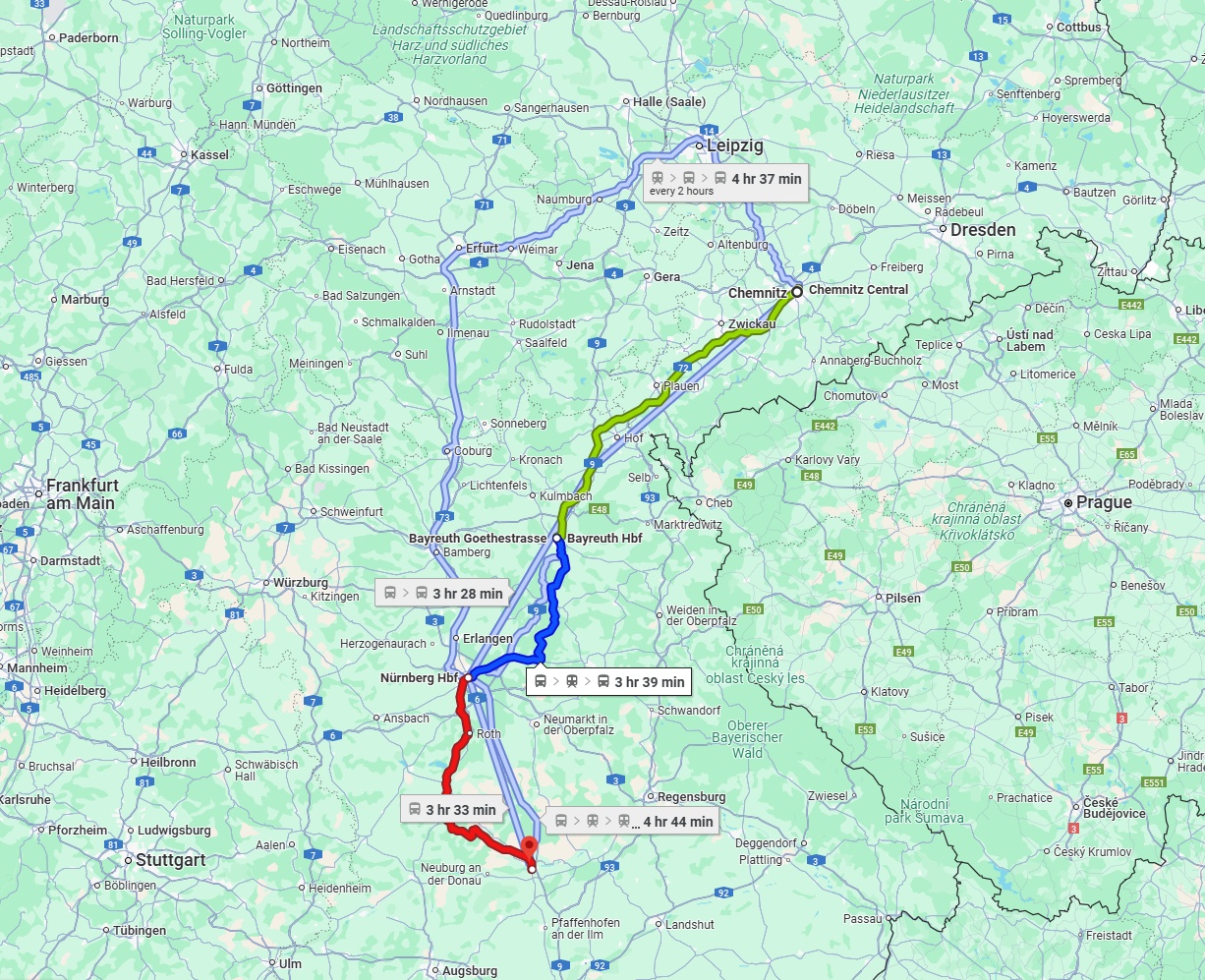 Anreise von Chemnitz Zu Ingolstadt Über 