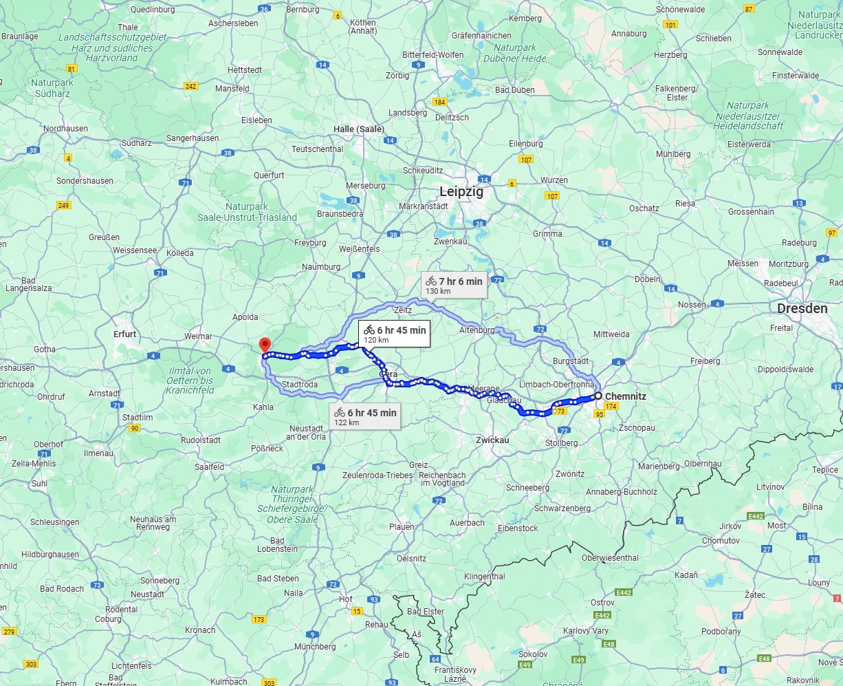 Anreise von Chemnitz Zu Jena Über 