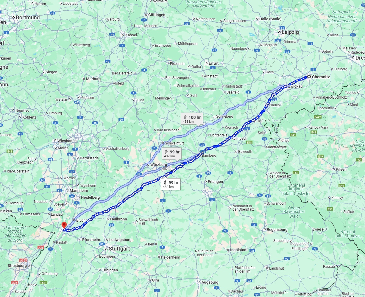 Anreise von Chemnitz Zu Karlsruhe Über 