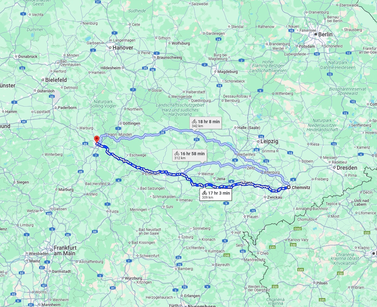 Anreise von Chemnitz Zu Kassel Über 