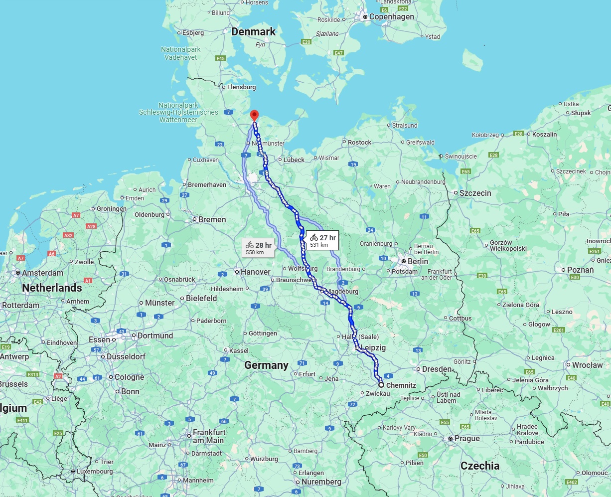 Anreise von Chemnitz Zu Kiel Über 