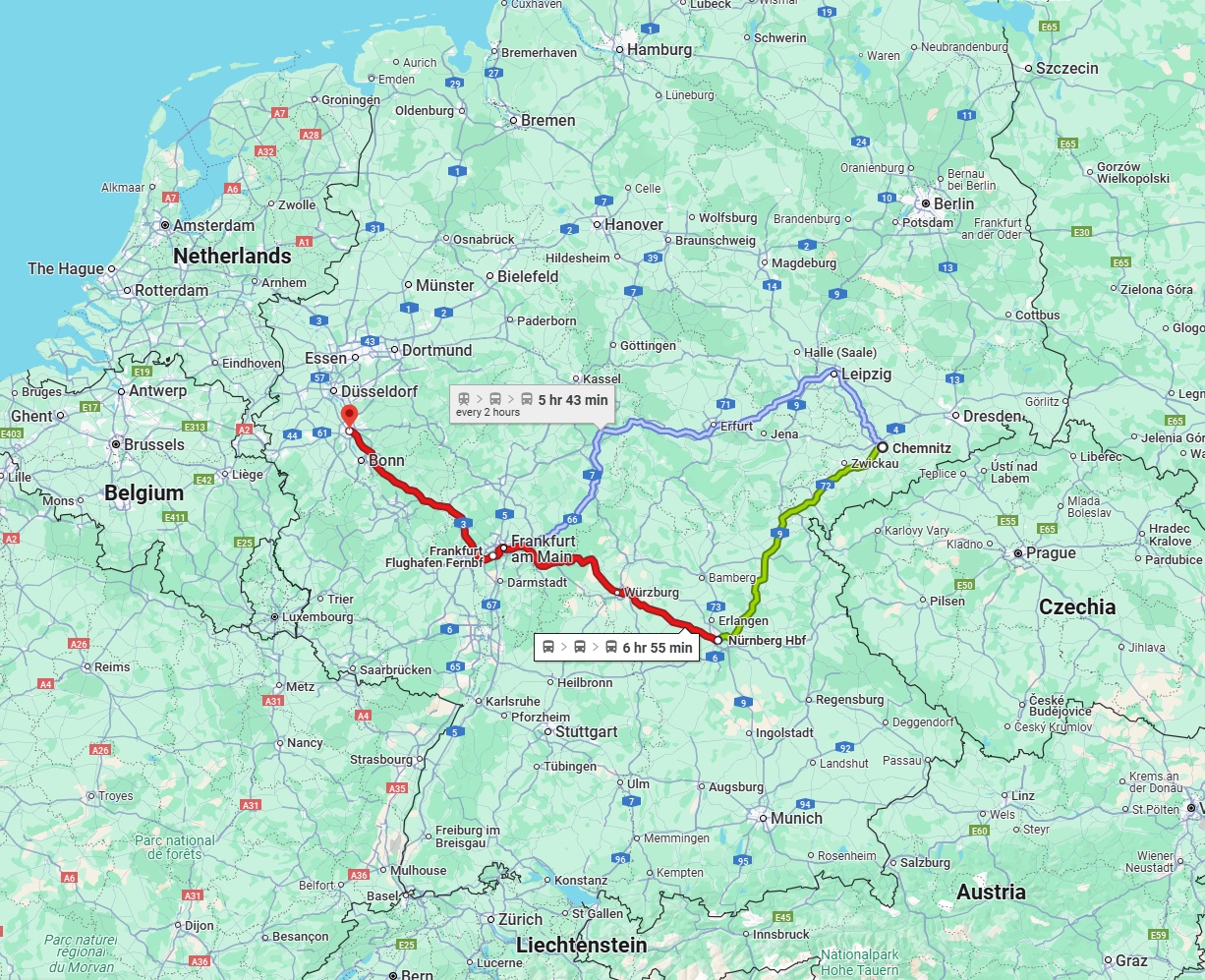Anreise von Chemnitz Zu Köln Über 