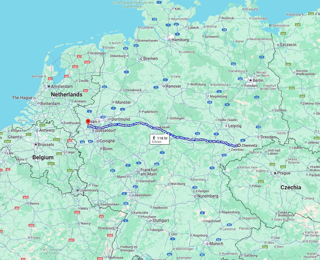 Anreise von Chemnitz Zu Krefeld Über 