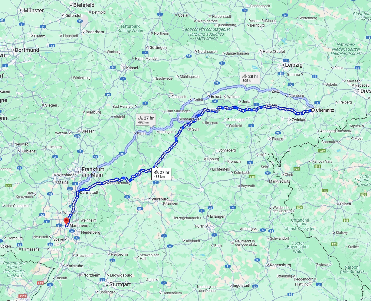 Anreise von Chemnitz Zu Ludwigshafen am Rhein Über 