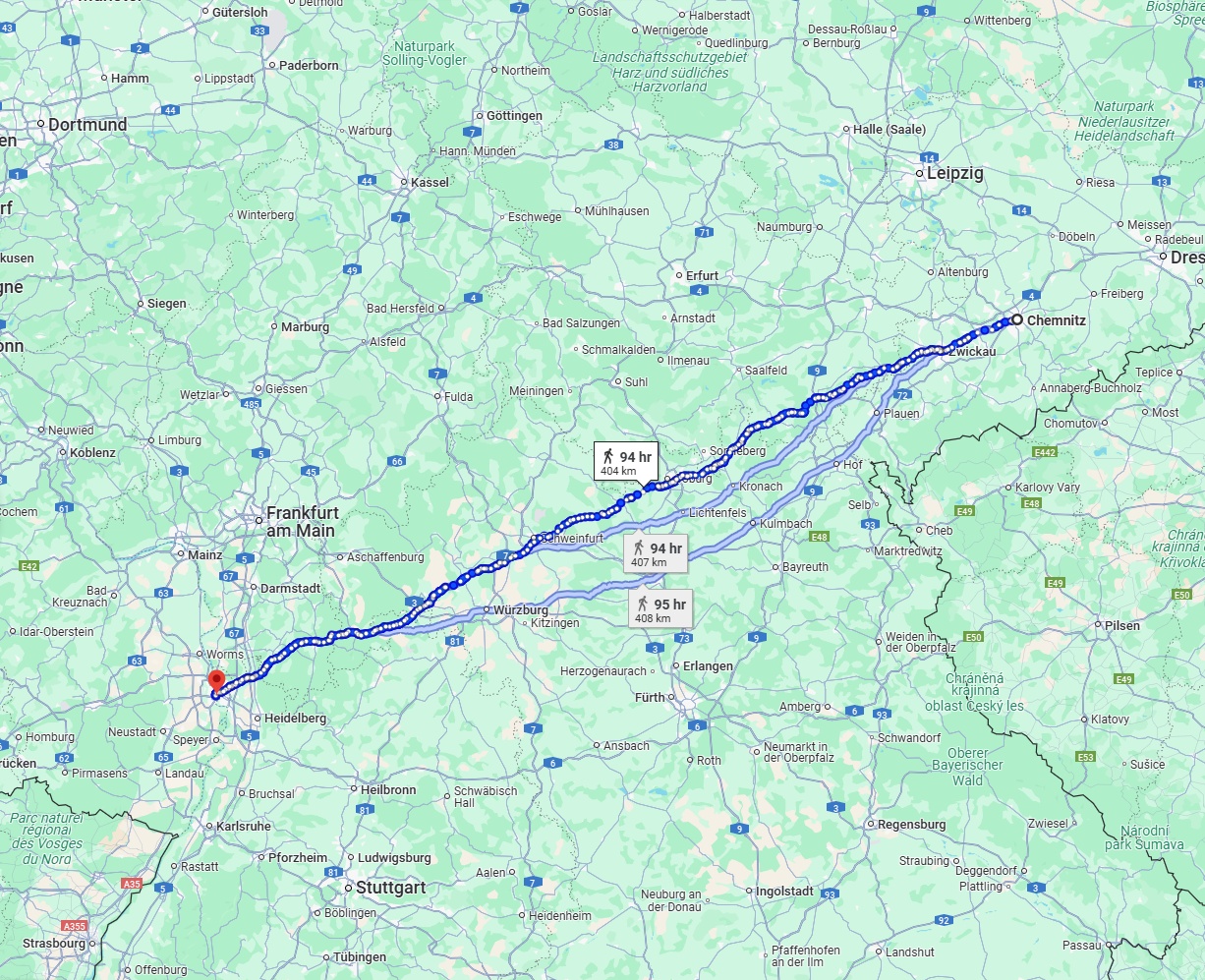 Anreise von Chemnitz Zu Ludwigshafen am Rhein Über 