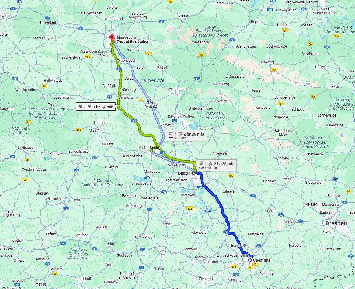 Anreise von Chemnitz Zu Magdeburg Über 