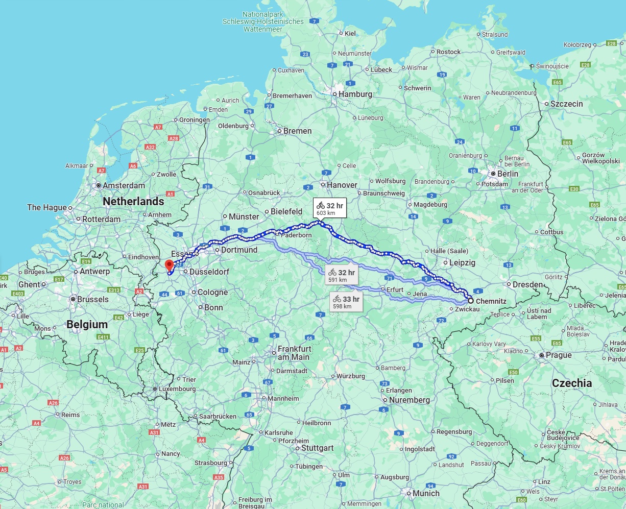 Anreise von Chemnitz Zu Mönchengladbach Über 