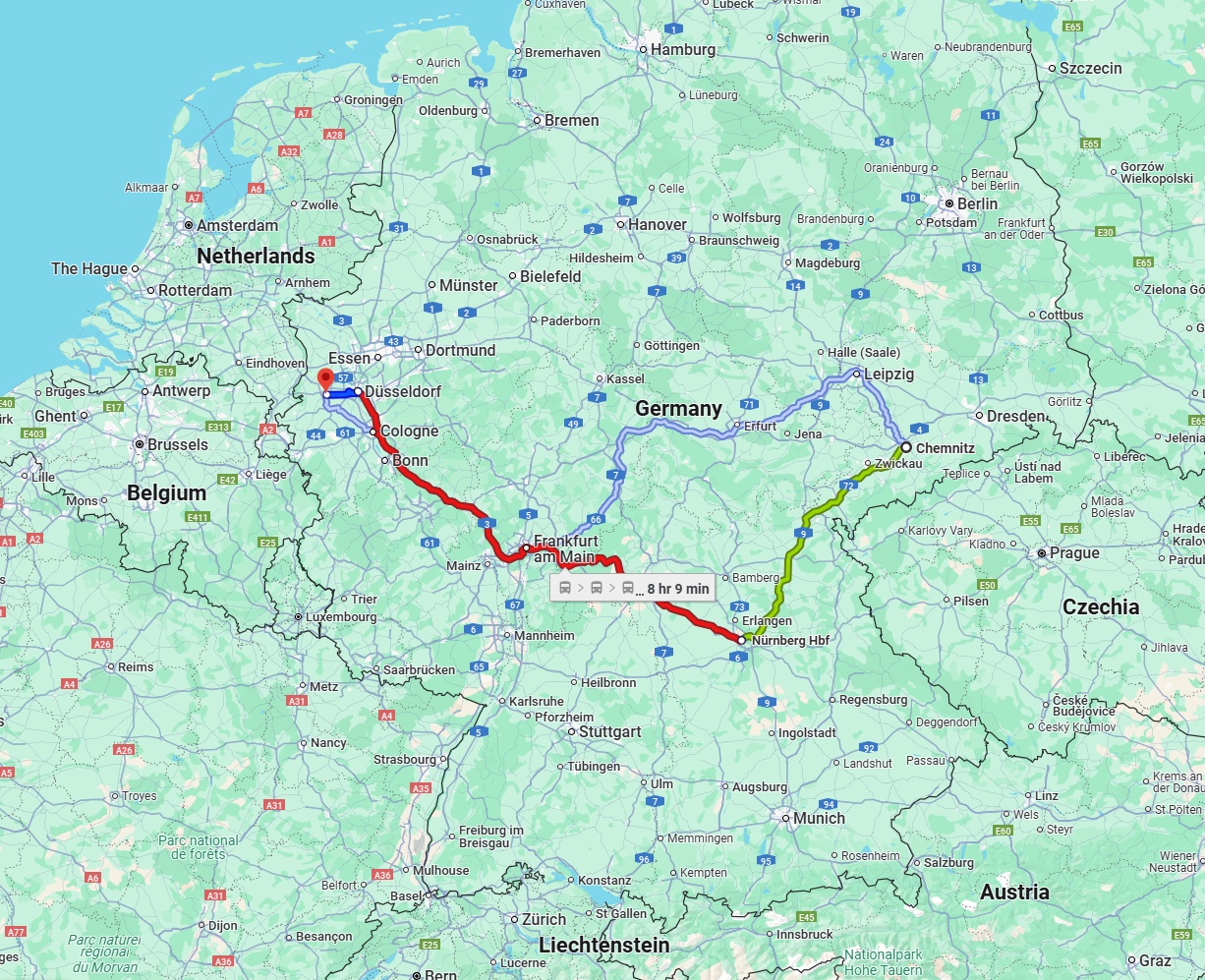 Anreise von Chemnitz Zu Mönchengladbach Über 