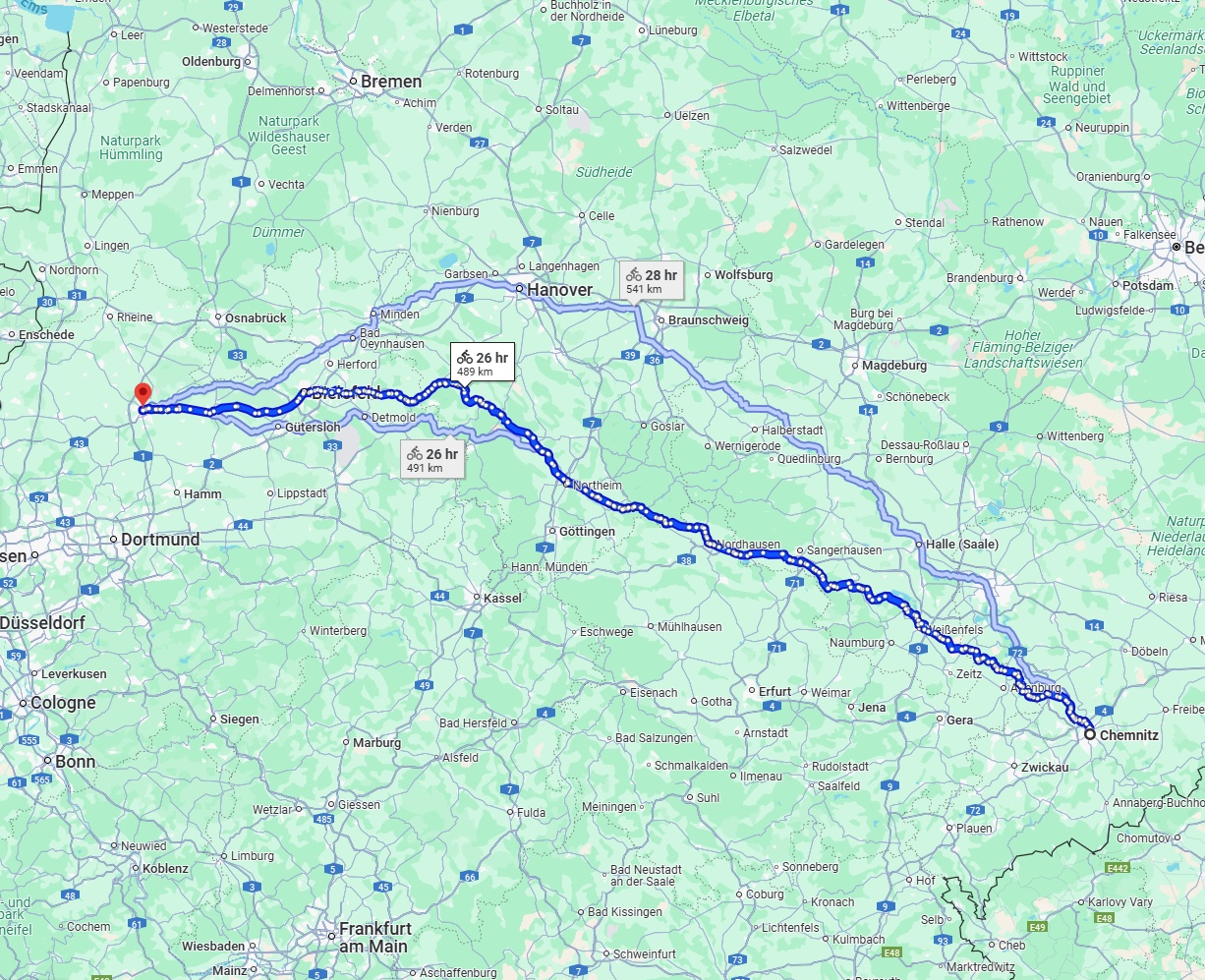 Anreise von Chemnitz Zu Münster Über 